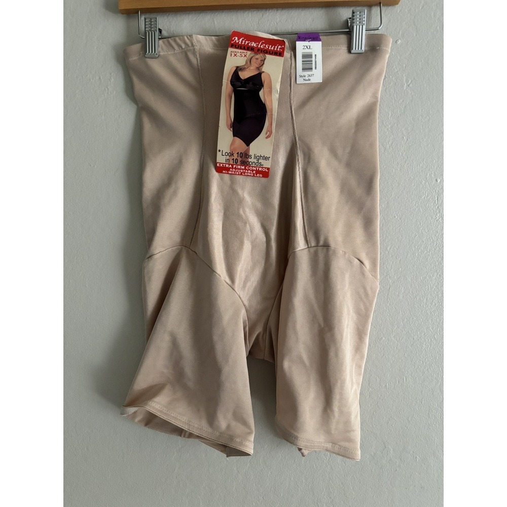 NWT Miraclesuit Shapewear Extra Firm Control Hi Waist Long Leg Color Nude Sz 2XL
